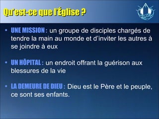 <ul><li>UNE MISSION  :   un groupe de disciples chargés de tendre la main au monde et d’inviter les autres à se joindre à ...