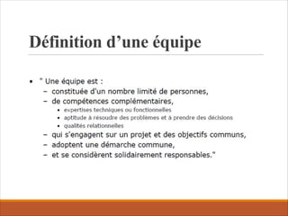 Définition d’une équipe
 