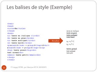 © Langage HTML. par ZakariyaaAIT EL MOUDEN
Résultat
10
 