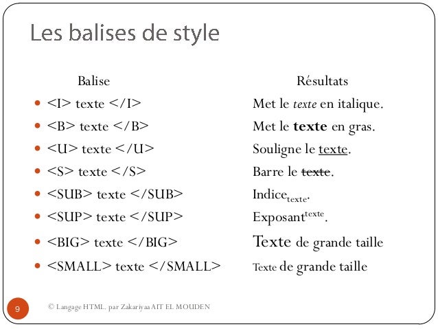 Langage HTML