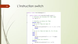L’instruction switch
54
 