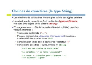 3
Chaînes de caractères (le type String)
 