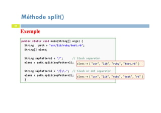 44
Exemple
44
Méthode split()
 