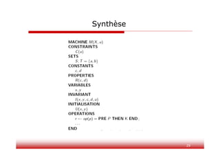 29
Synthèse
 