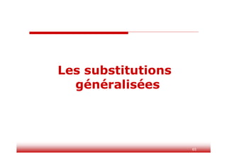 65
65
Les substitutions
généralisées
 