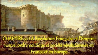 CHAPITRE 3: LA Révolution Française et l’Empire:
nouvel ordre politique et société révolutionnée en
France et en Europe
 