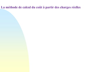 La méthode de calcul du coût à partir des charges réelles
 