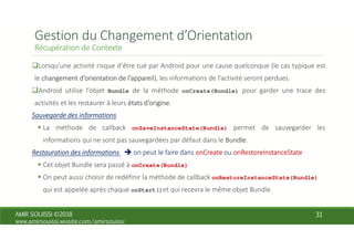 Bundle onCreate(Bundle)
onSaveInstanceState(Bundle)
onCreate(Bundle)
onRestoreInstanceState(Bundle)
onStart()
 