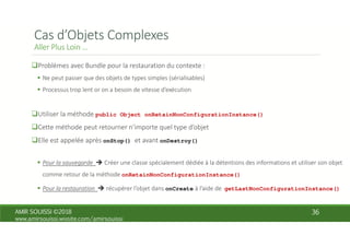 public Object onRetainNonConfigurationInstance()
onStop() onDestroy()
onRetainNonConfigurationInstance()
onCreate getLastNonConfigurationInstance()
 
