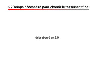 6.2 Temps nécessaire pour obtenir le tassement final
déjà abordé en 6.0
 