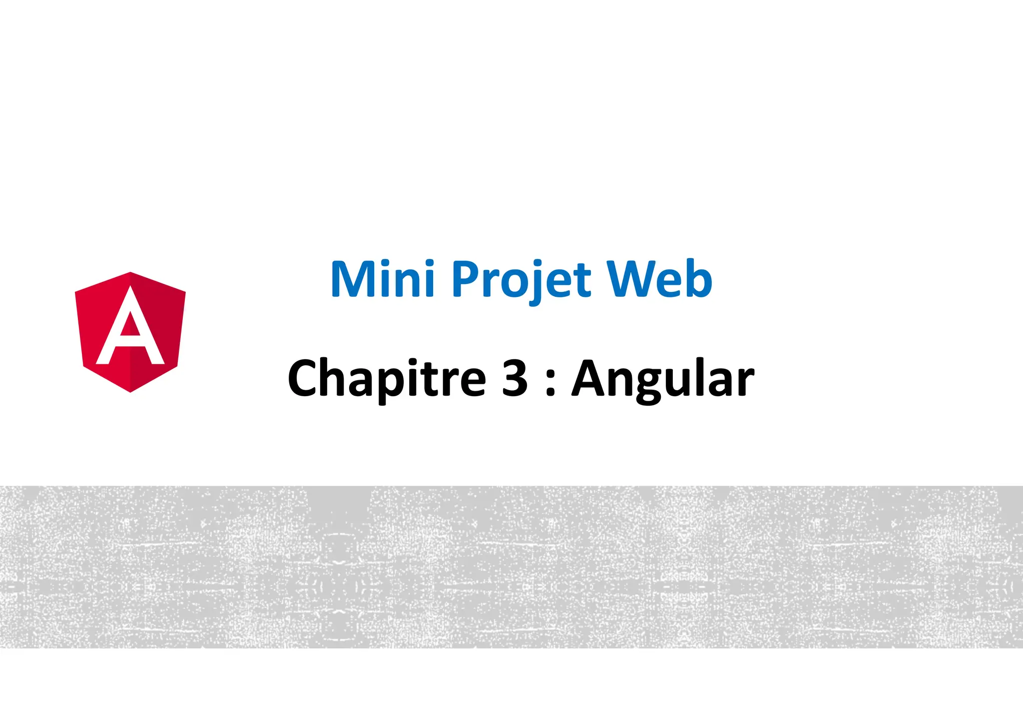 Mini Projet Web
Chapitre 3 : Angular
 