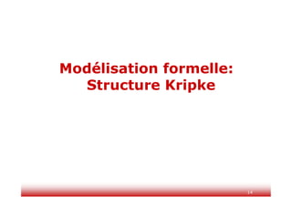 14
Modélisation formelle:
Structure Kripke
 