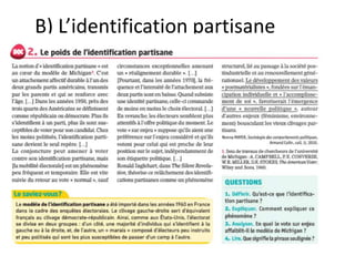 B) L’identification partisane
 