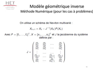 16
Modèle géométrique inverse
Méthode Numérique (pour les cas à problèmes)
Campus centre
 