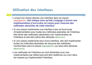 Utilisation des interfaces
24
 