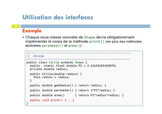 Utilisation des interfaces
29
Exemple
 