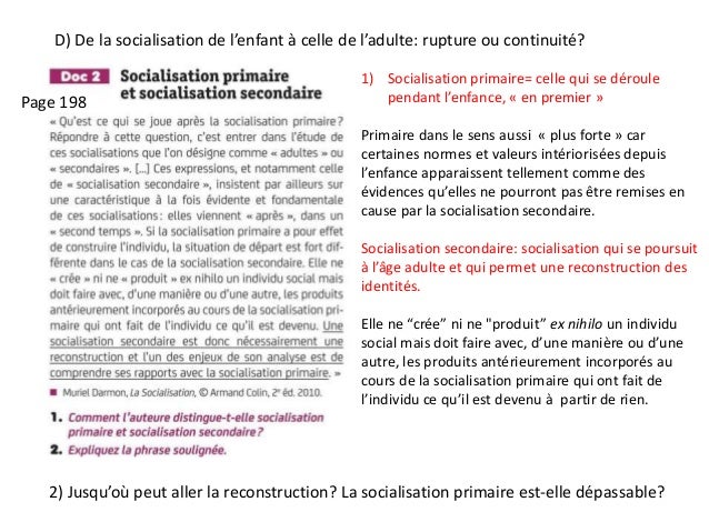 Chapitre 7 Socialisation Chapitre 7 Socialisation