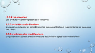 Chapitre8; les exigences de la norme ISO 9001 v 2015 | PPT