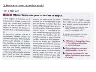 C) Réseaux sociaux et recherche d’emploi
Doc 2 page 228
 