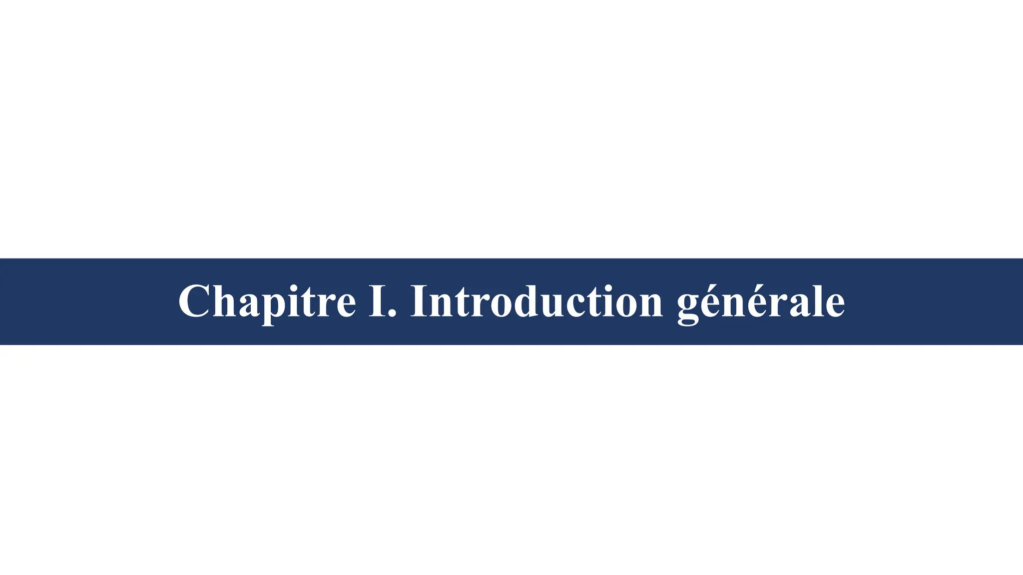 Chapitre I. Introduction générale
 