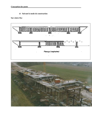 Conception des ponts


           d- Suivant le mode de construction

Sur cintre fixe
 