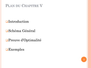 PLAN DU CHAPITRE V

 Introduction
 Schéma
 Preuve

Général

d’Optimalité

 Exemples

2

 