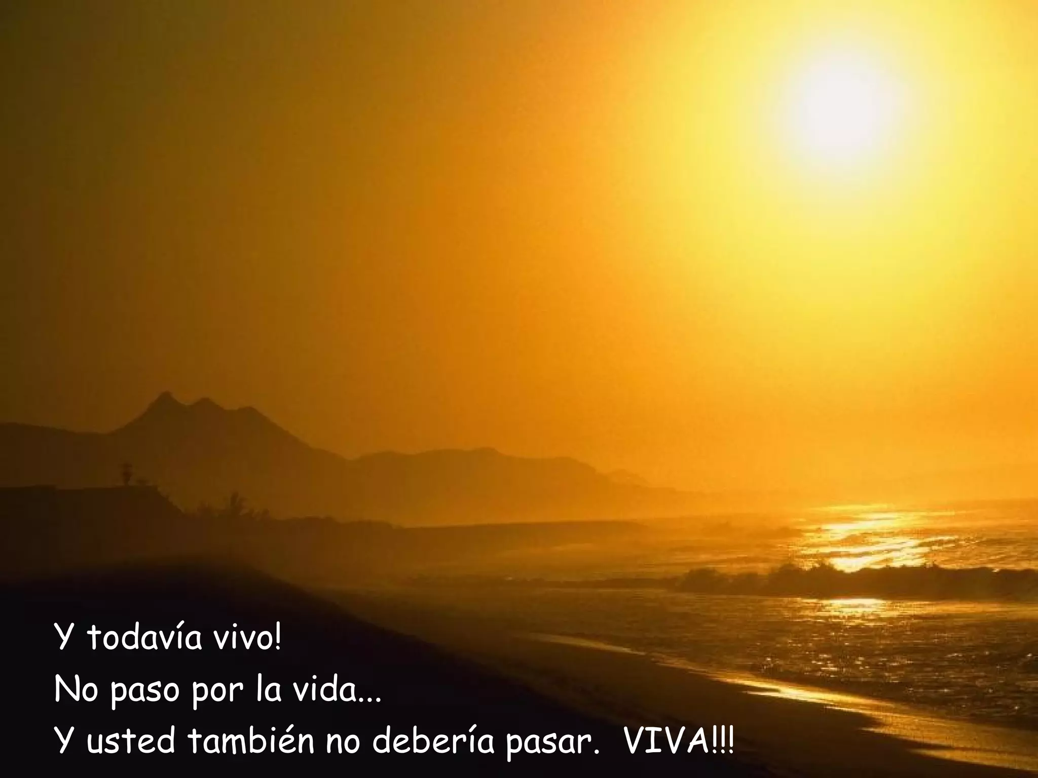 Y todavía vivo! No paso por la vida... Y usted también no debería pasar. VIVA!!!
