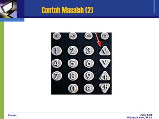 Contoh Masalah (2)




Chapt-1                                  Ibnu Sani
                                                 9
                               Wijaya,S.Kom, M.S.I
 