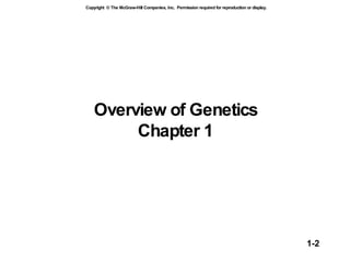 Overview of Genetics  Chapter 1  