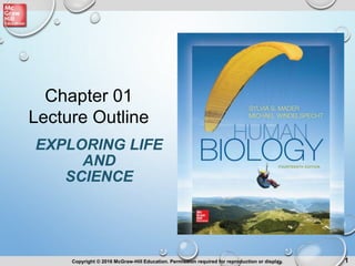 1
Chapter 01
Lecture Outline
Copyright © 2016 McGraw-Hill Education. Permission required for reproduction or display.
EXPLORING LIFE
AND
SCIENCE
 