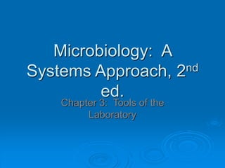 Microbiology: A
Systems Approach, 2nd
ed.
Chapter 3: Tools of the
Laboratory
 