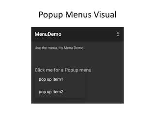 Popup Menus Visual
 