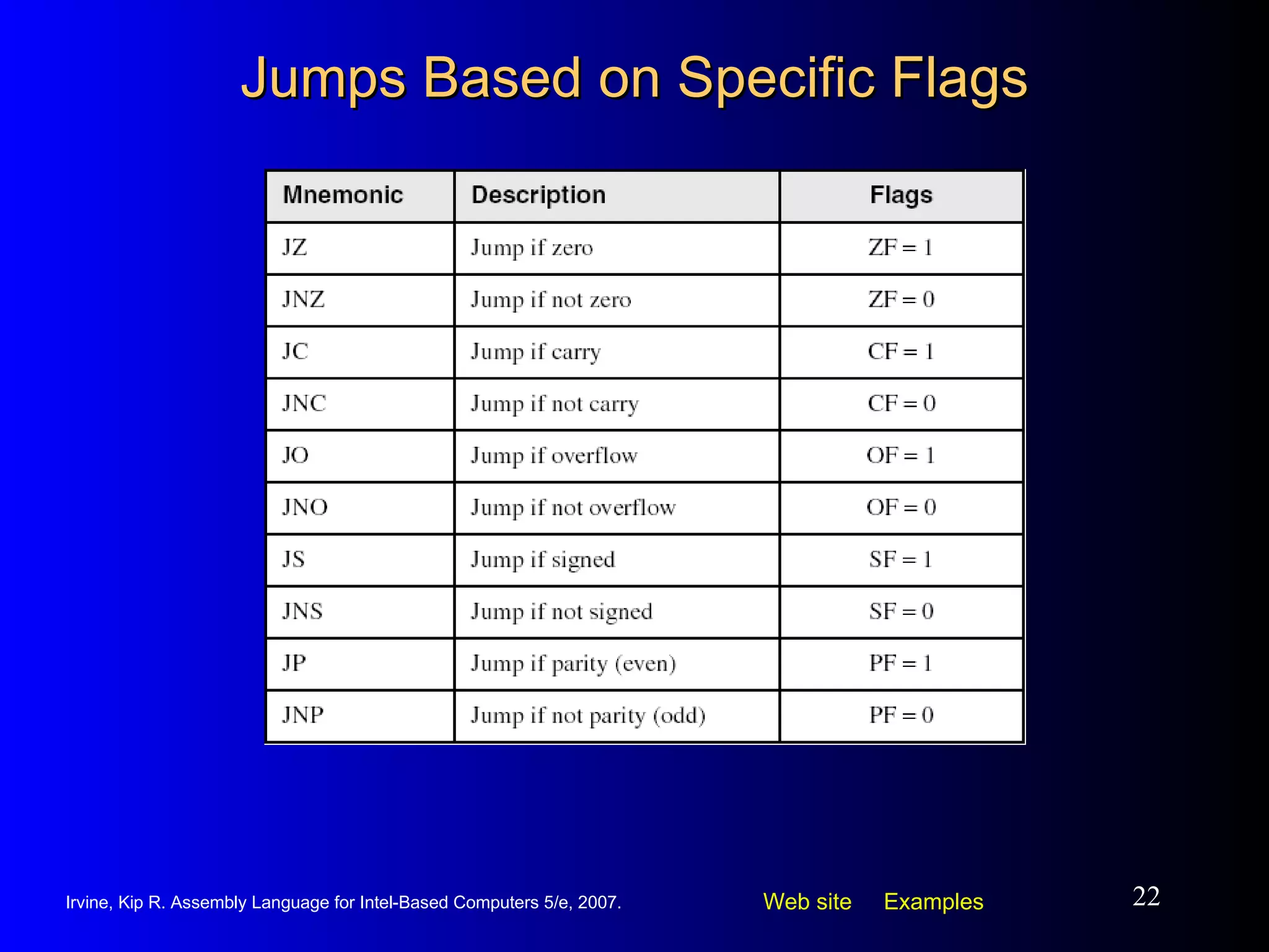 Jumps Based on Specific Flags 