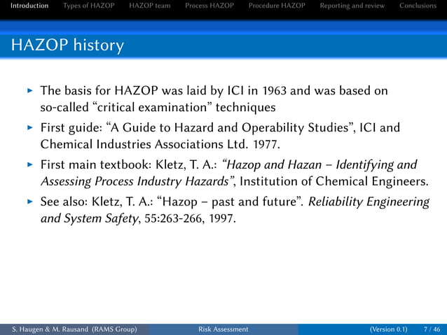 Risk assessment and management with -hazop | PPT