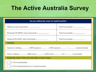 The Active Australia Survey 