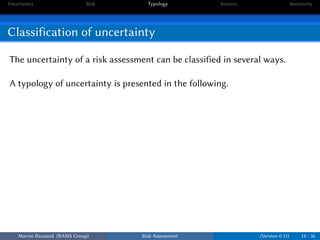 Risk Assessment -Uncertainty and Sensitivity | PDF