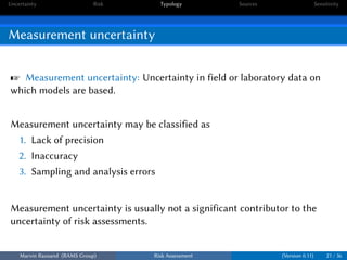 Risk Assessment -Uncertainty and Sensitivity | PDF