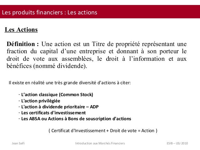 Bons de souscription d'actions et stock options
