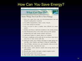 How Can  You  Save Energy? 