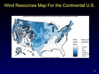 Wind Resources Map For the Continental U.S. 