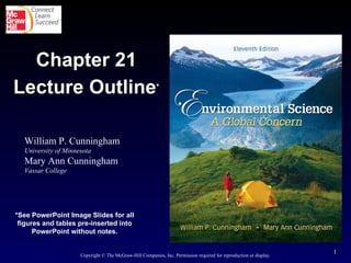 William P. Cunningham University of Minnesota Mary Ann Cunningham Vassar College Copyright © The McGraw-Hill Companies, Inc. Permission required for reproduction or display. *See PowerPoint Image Slides for all figures and tables pre-inserted into PowerPoint without notes. Chapter 21 Lecture Outline * 