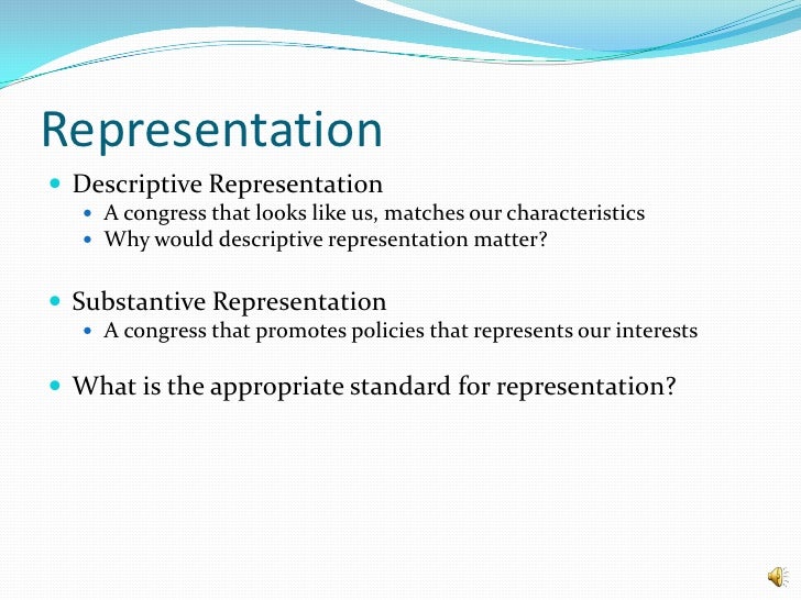 what is substantive representation