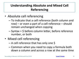 Common Excel Functions