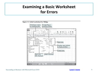 Examining a Basic Worksheetfor ErrorsFix obvious errorsUse Error Alert buttonExamine the formula