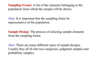 Sampling Frame Sample Chapter - 01 principles of statistics.ppt