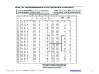 Succeeding in Business with Microsoft Office Excel 2010   Level 2 home   26
 