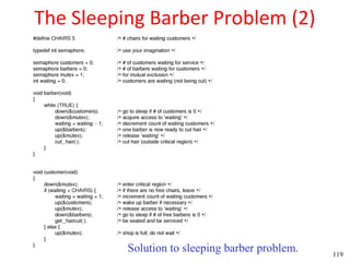 The Sleeping Barber Problem (2)




          Solution to sleeping barber problem.   119
 