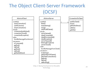 Chap. 3: Basing Development on Reusable
Technology
24
The Object Client-Server Framework
(OCSF)
 
