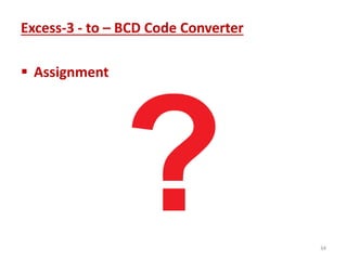 Excess-3 - to – BCD Code Converter
 Assignment
34
 