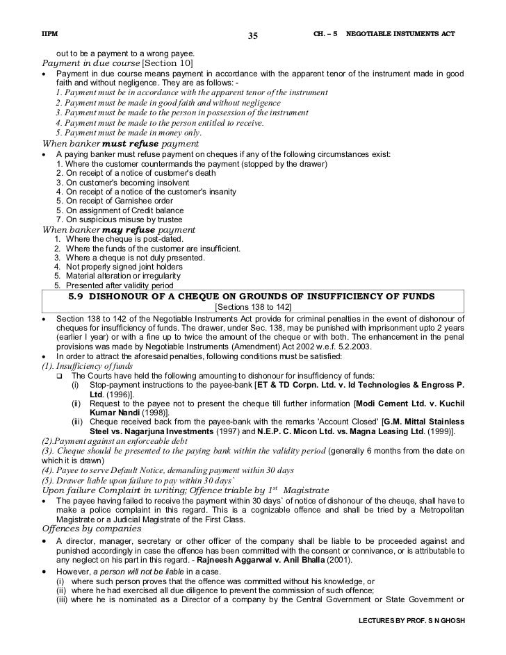 latest case study on negotiable instrument act 1881 Sbi clerk study plan 1881 the negotiable instruments act, 1881 is a particularly long act containing 17 chapters and 142 sections the drawer of a bill of exchange or cheque is bound in case of dishonor by the drawee or accept or thereof. latest case study on negotiable instrument act 1881 Sbi clerk study plan 1881 the negotiable instruments act, 1881 is a particularly long act containing 17 chapters and 142 sections the drawer of a bill of exchange or cheque is bound in case of dishonor by the drawee or accept or thereof.